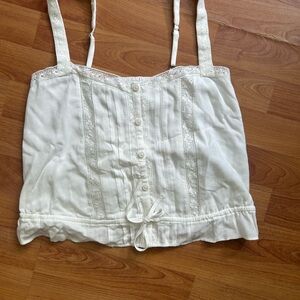 Hollister White Lace Camisole Top